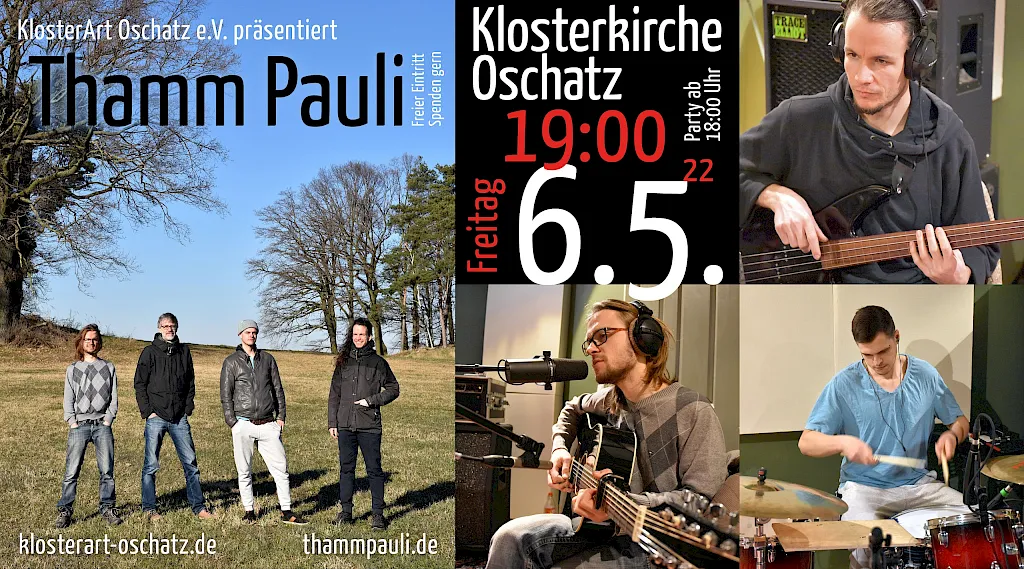 Ankündigung: Konzert Thamm Pauli am 06.05.2022 in der Klosterkirche Oschatz