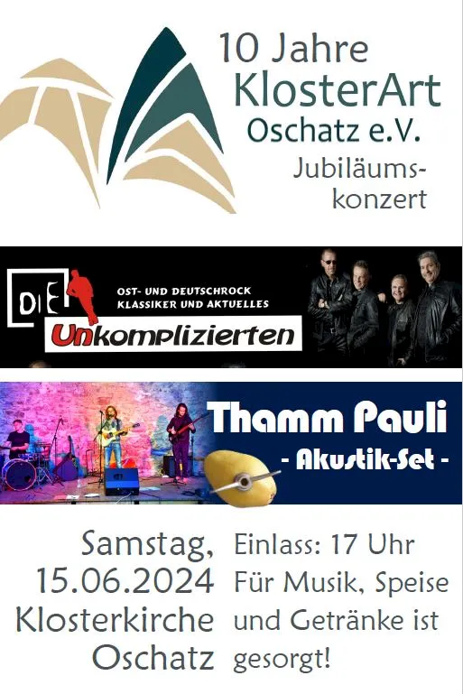 Plakat: 10 Jahre KlosterArt am 15.06.2024